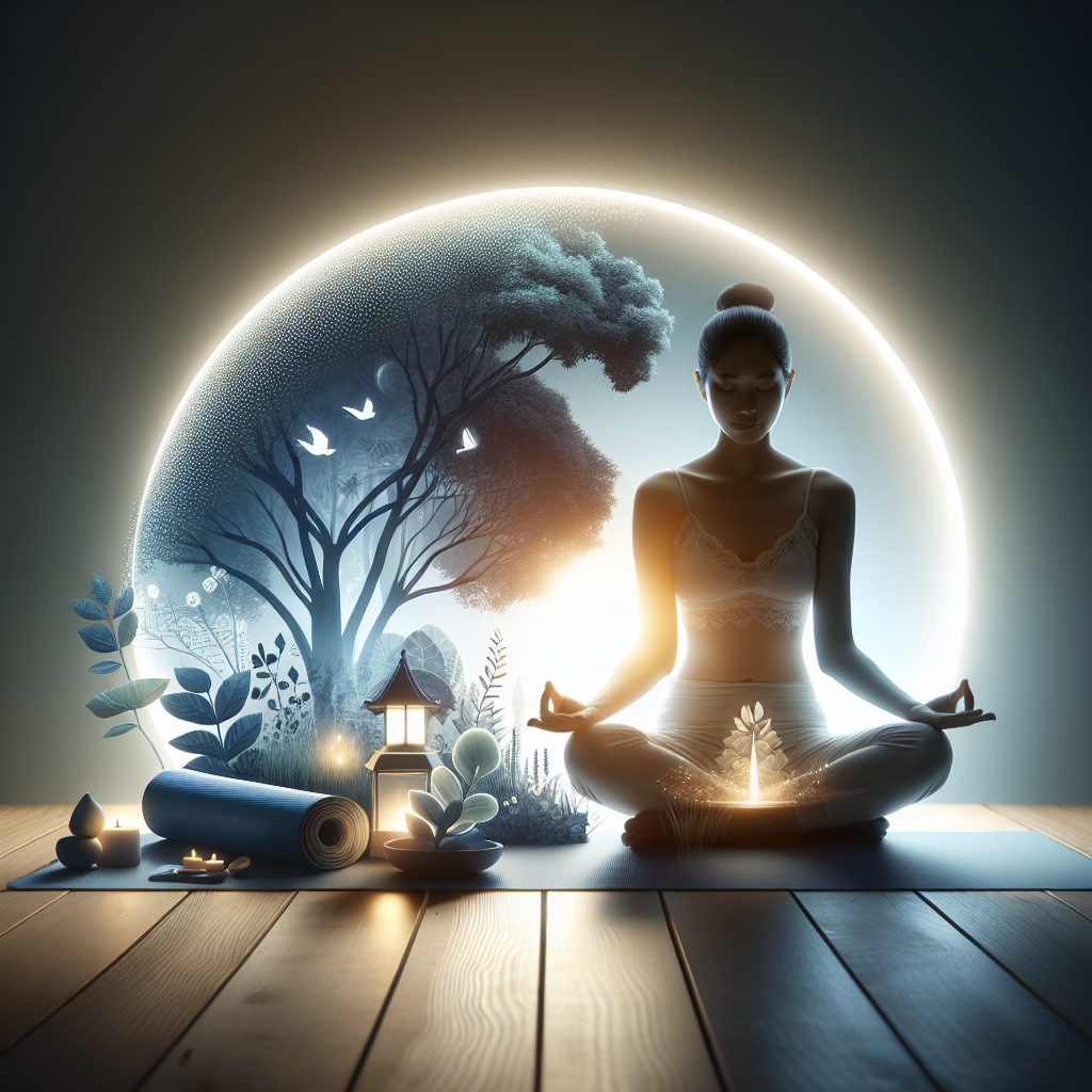 저녁 시간 건강 루틴을 실천하며 명상하는 사람의 모습